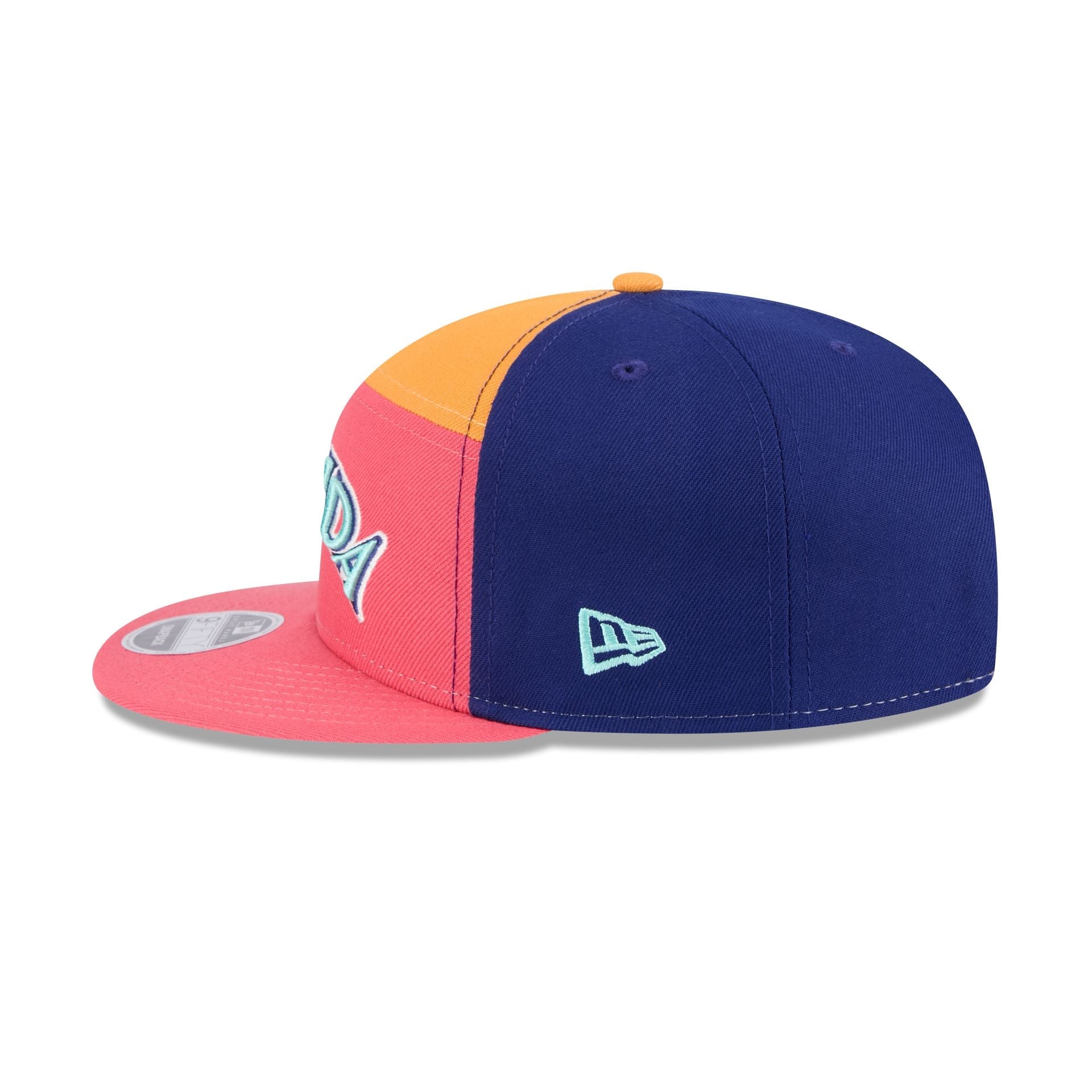 Miami Marlins Coral Split Panel 9FIFTY Snapback Hat